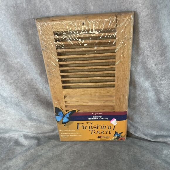 New Sealed Simplicity Accord 12X6 Solid Oak Return Air Grille - Picture 1 of 5